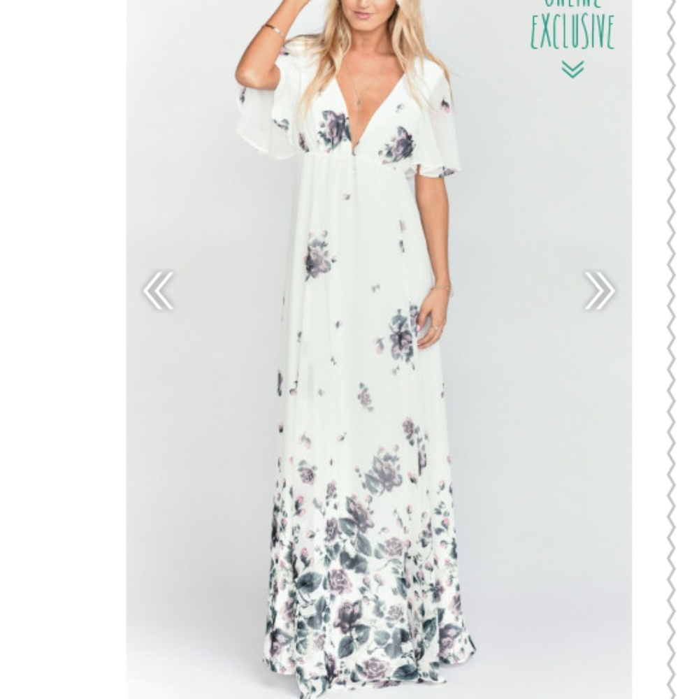 FAYE FLUTTER MAXI DRESS FLORAL FALLS M